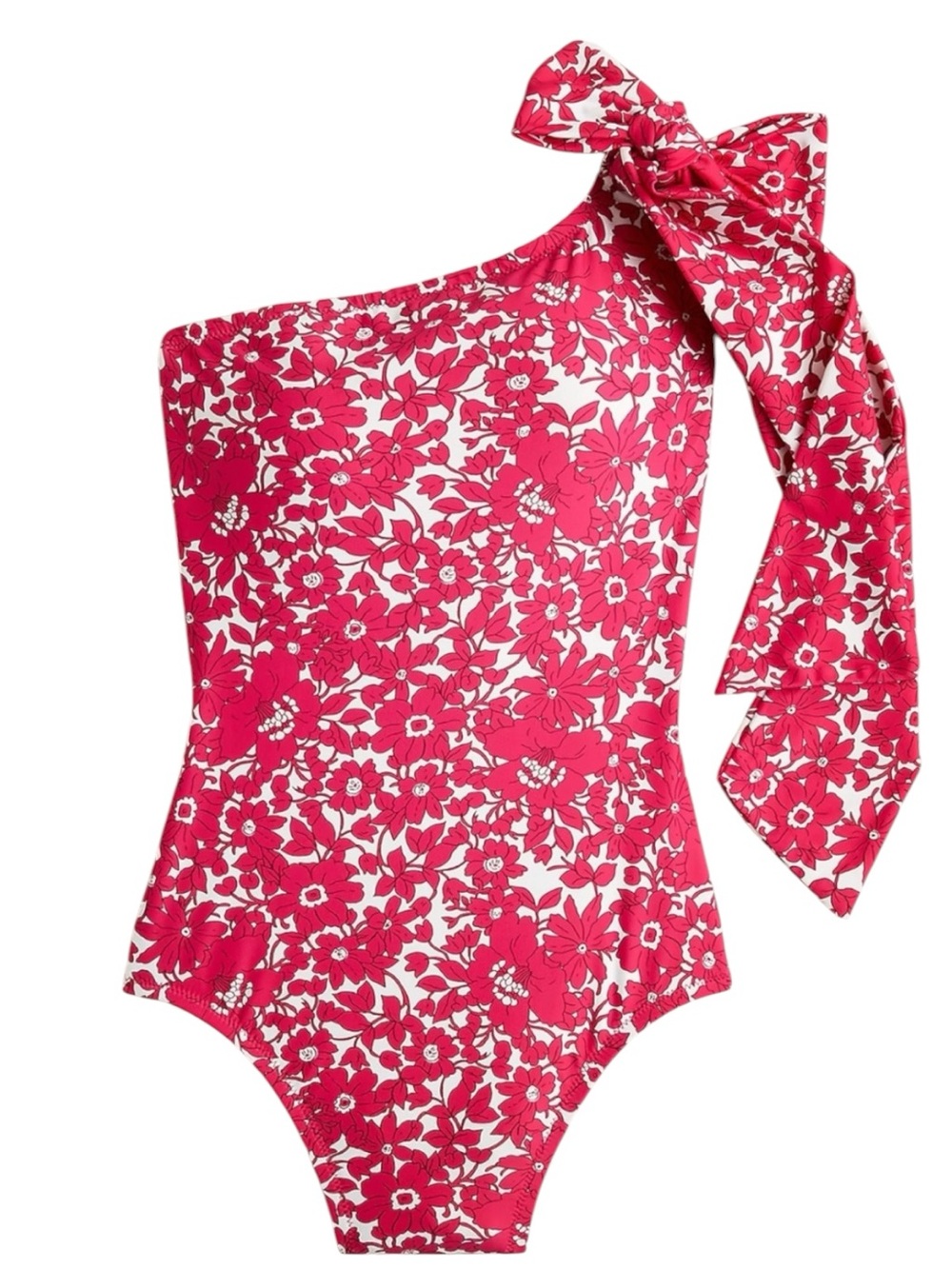 J. CREW Bow One-Shoulder Floral One-Peice Swimsuit in Bushing Meadow Size 16 - Picture 4 of 6